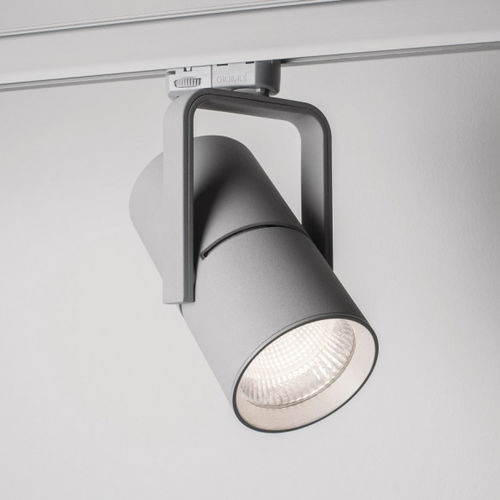 Faretti a binario LED - 2 GO  - MOLTO LUCE - tondo / in ghisa di alluminio / contract