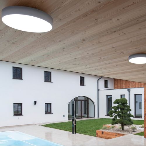 Plafoniera contemporanea - BADO - MOLTO LUCE - rotonda / in alluminio / in PMMA