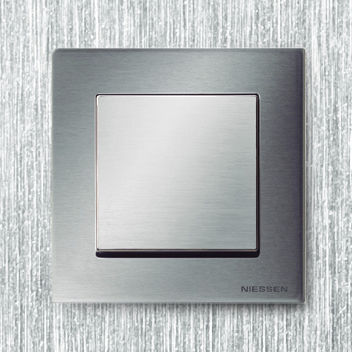 Interruttore a bascula - Sky Niessen - ABB Home and Building Automation - ad incasso / in acciaio inossidabile / in vetro