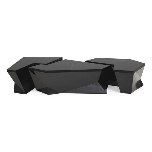 Tavolino basso design originale - 76-0335 ENSEMBLE - Christopher Guy - in marmo / con supporto in acagiù / modulare