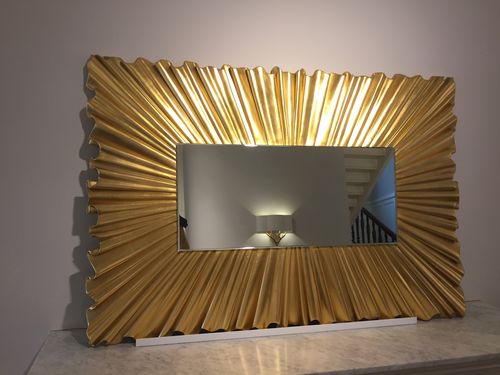 Specchio a muro - RUFFLE - Christopher Guy - contemporaneo / rettangolare / in legno dorato a foglia oro