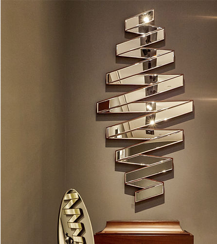 Specchio a muro - Banderolle  - Christopher Guy - contemporaneo / in legno / colore personalizzabile