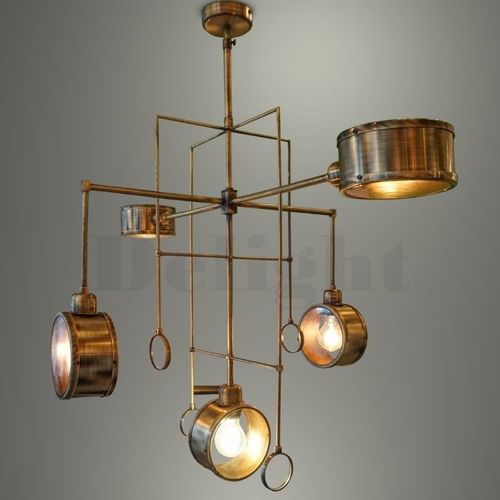 Lampadario vintage - FOCUS - Zefkilis Bros Co - Delight - in vetro / in metallo / da 5 lampadine