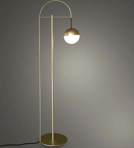 Lampada da terra - ARCHE - Zefkilis Bros Co - Delight - in metallo / in vetro soffiato / in opalina