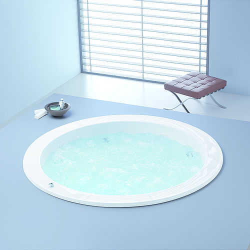 Vasca da bagno rotonda - DREAMSCAPE: 6114 - HOESCH - ad isola / in acrilico / bianca