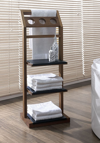 Scaffale contemporaneo - 89219 - HOESCH - in teak / da bagno / portasciugamani