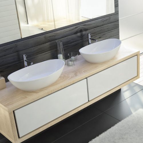 Lavabo da appoggio - NAMUR: 4410 - HOESCH - ghisa minerale / ovale / contemporaneo