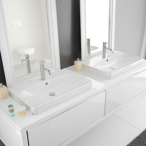 Lavabo da appoggio - CARTA: 4430 - HOESCH - in ceramica / doppio / rettangolare