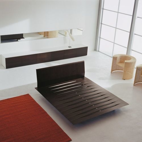 Letto matrimoniale - SOTTILETTO - CASAMANIA HORM - contemporaneo / con testiera / in rovere