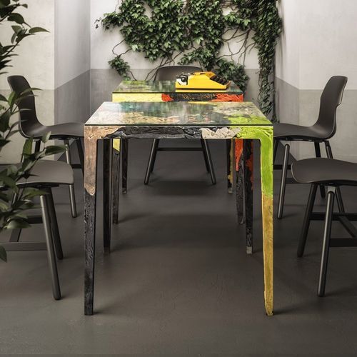 Tavolo per bistrot - REMEMBERME  - CASAMANIA HORM - design originale / in vetro / in resina