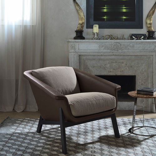 Poltrona contemporanea - SIENNA - CASAMANIA HORM - in pelle / in tessuto / in legno