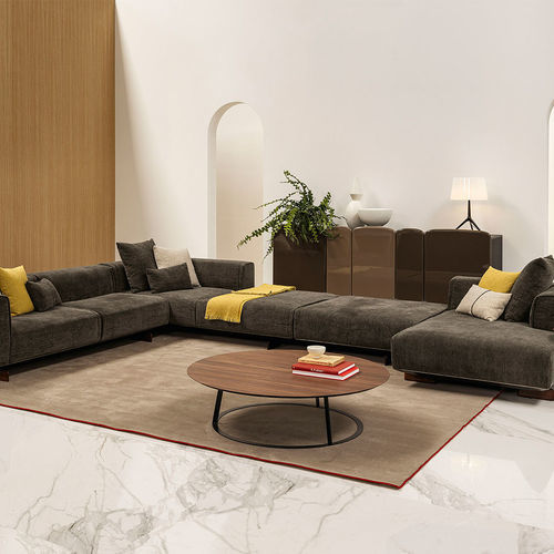 Tavolino basso contemporaneo - ALBINO FAMILY - CASAMANIA HORM - in MDF laccato / in marmo / con supporto in acciaio termolaccato
