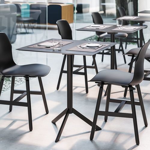 Tavolo da bistrot contemporaneo - T4  - CASAMANIA HORM - in HPL / con supporto in metallo verniciato / quadrato