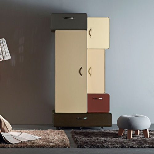Armadio modulare - VALISES - CASAMANIA HORM - design originale / impiallacciato in legno / in pelle