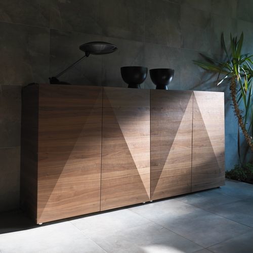 Credenza contemporanea - NOT RIDDLED - CASAMANIA HORM - in metallo / in agglomerato / in noce