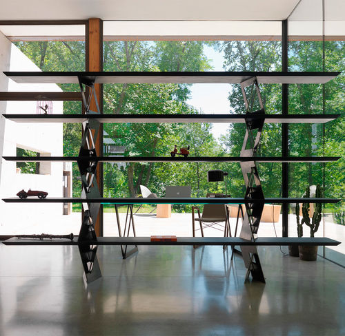 Scaffale design - QUADROR 04 - CASAMANIA HORM - in alluminio / impiallacciato in legno / nero