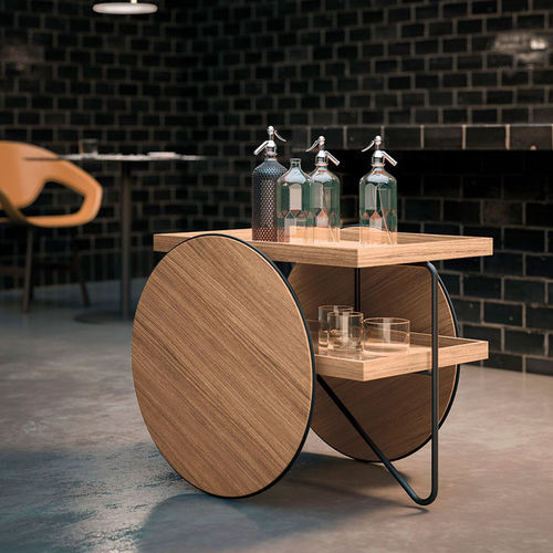 Carrello di servizio - CHARIOT - CASAMANIA HORM - in metallo verniciato / in rovere / in MDF laccato