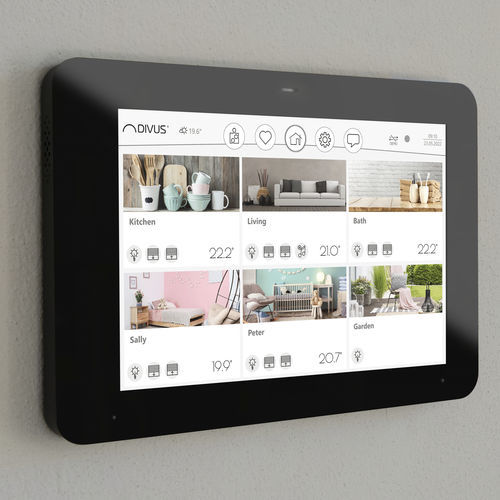 Touch screen KNX - KNX IQ08 - DIVUS. Show it. Control it. - per sistema domotico / per tavolo da conferenza / per controllo accessi