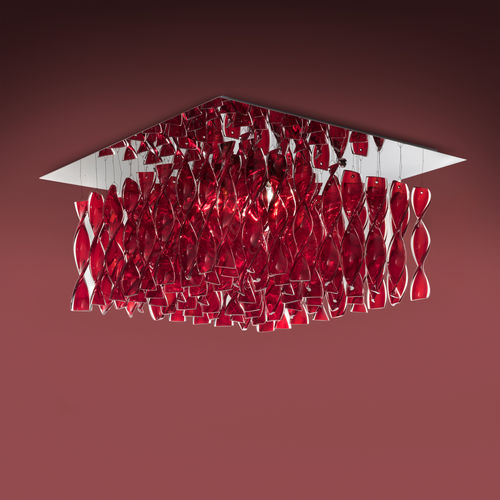 Plafoniera design originale - AURA - AXO Light - quadrata / in vetro di Murano / in acciaio