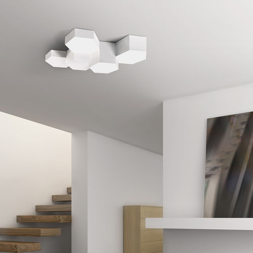 Plafoniera contemporanea - SIX - Leds-C4 - in alluminio / in policarbonato / LED
