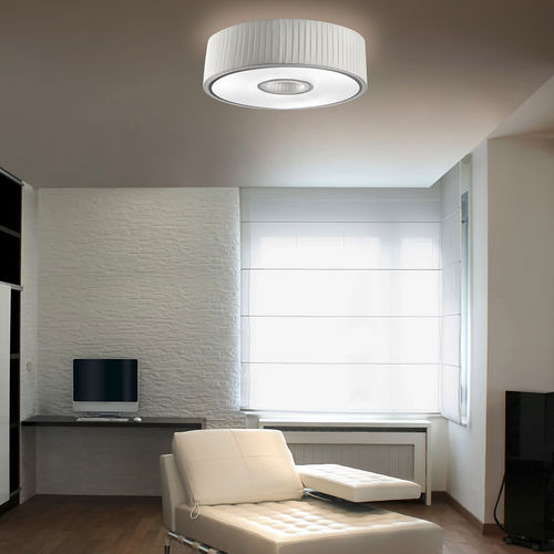 Plafoniera contemporanea - SPIN - Leds-C4 - rotonda / in acciaio / in tessuto