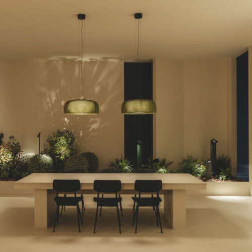 Lampada a sospensione - GONG - Leds-C4 - in acciaio / in tessuto / contemporanea