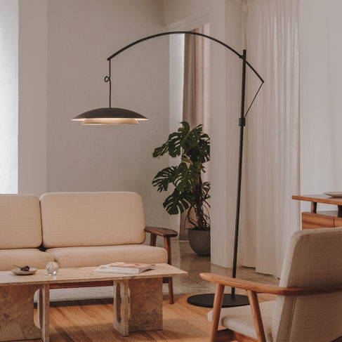 Lampada da terra - NOWAY  - Leds-C4 - in alluminio / in acciaio / contemporanea