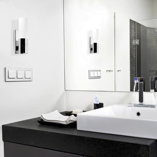 Applique contemporanea - DRESDE ON  - Leds-C4 - in acciaio / con rivestimento in vetro temperato / cilindrica