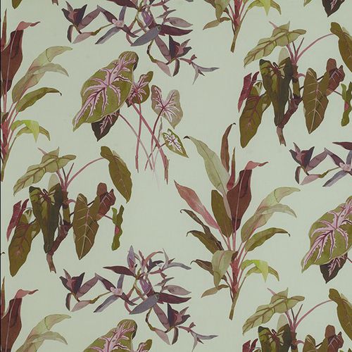 Tessuto per tende - THE BAMBOO FOREST : CALADIUM - JIM THOMPSON - a fiori / in lino / con motivo stampato