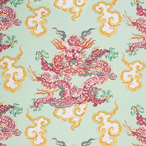 Carta da parati contemporanea - SECOND DYNASTY : DRAGON DANCE - JIM THOMPSON - a motivi / aspetto tessuto / a colori