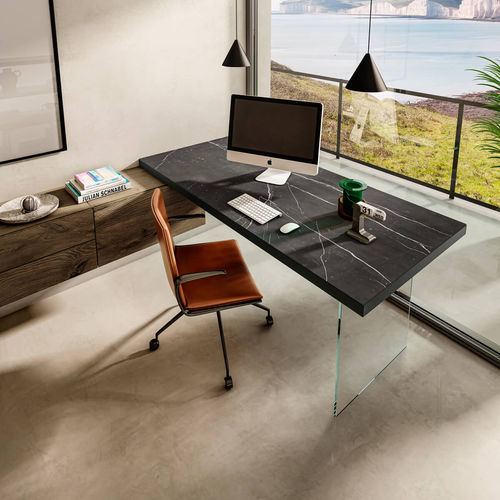 Scrivania da terra - Air  - LAGO - contemporanea / in legno laccato / dritta