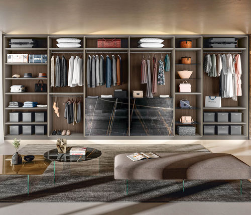 Cabina armadio contemporanea - Outfit  - LAGO - in melaminico / in legno laccato / in vetro