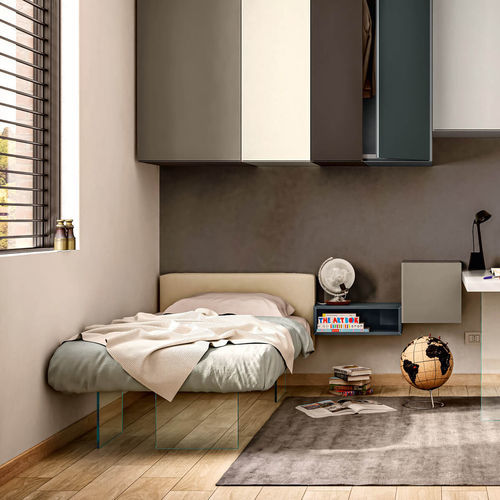 Letto singolo - Air  - LAGO - contemporaneo / imbottito / con testiera