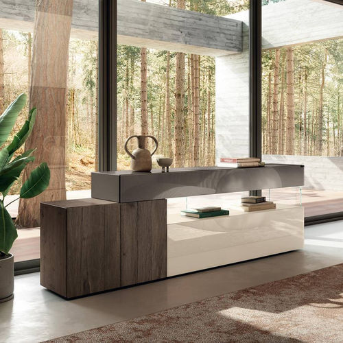 Credenza contemporanea - 36e8 - LAGO - in legno / in alluminio / in vetro