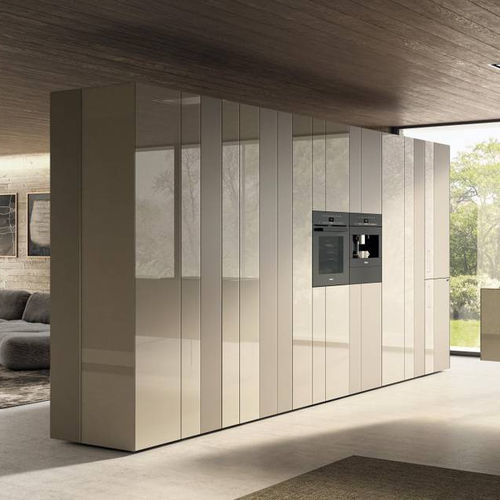 Mobile alto per cucina contemporaneo - N.O.W. - LAGO - in marmo / in vetro / in legno laccato