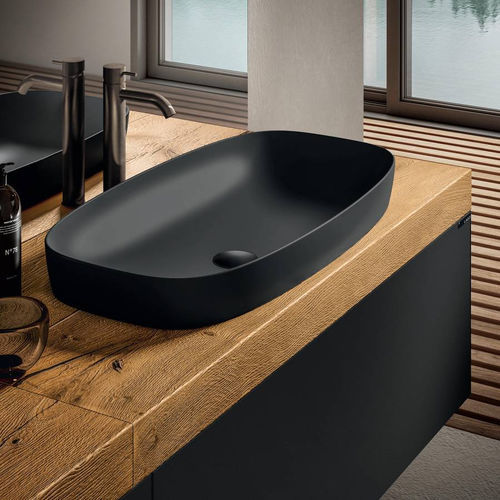 Lavabo da appoggio - Kera  - LAGO - in marmo / in legno / con piano integrato