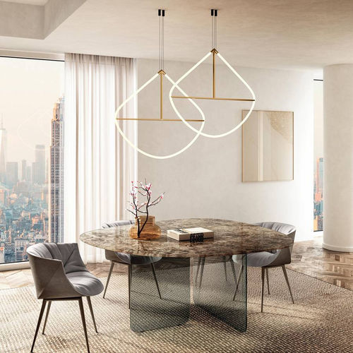 Lampada a sospensione - Chic - LAGO - in ottone / contemporanea / con cavo