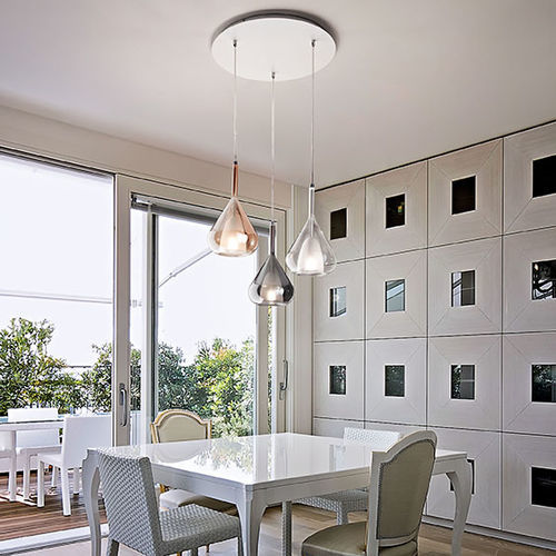 Lampada a sospensione - LILA - Fabas Luce - in metallo / in vetro borosilicato / contemporanea