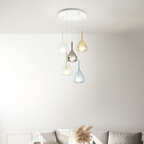 Lampada a sospensione - LILA - Fabas Luce - in metallo / in vetro borosilicato / contemporanea