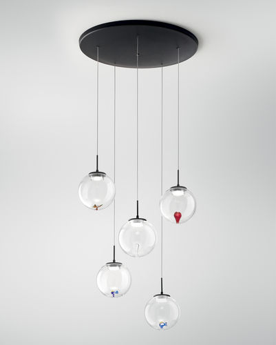 Lampada a sospensione - ARIEL - Fabas Luce - in metallo / in vetro borosilicato / contemporanea