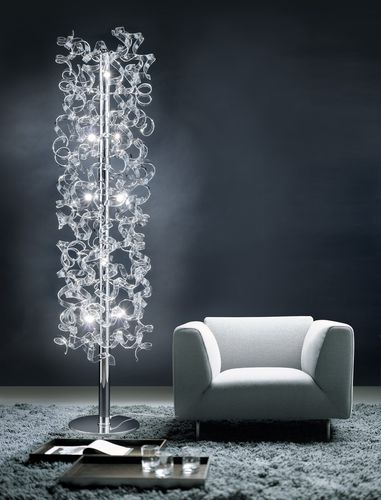 Lampada da terra - ASTRO  - METAL LUX - in metallo lucido / in vetro / contemporanea