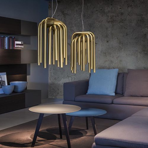 Lampada a sospensione - PIPES - Karboxx - in alluminio / design originale / con cavo