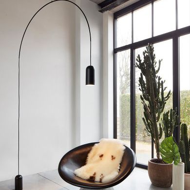 Lampada da terra - BOW (XL) - tossB - in metallo / contemporanea / con cavo