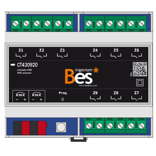 Attuatore di commutazione per sistema domotico - 9S-K - Ingenium - BES KNX - KNX / su guida DIN / contract