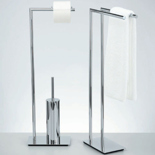 Scopino per WC in ottone cromato - STRAIGHT 6 - Decor Walther Einrichtungs GmbH - da pavimento / con portasalviette