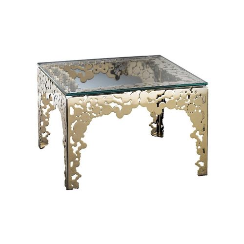 Tavolino basso contemporaneo - BUBBLES : 427 - iDL - in vetro / in metallo / con supporto in metallo