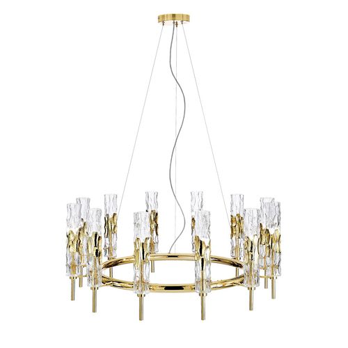 Lampadario contemporaneo - BAMBOO - iDL - in vetro di Murano / in metallo / contract