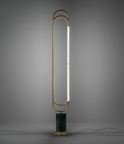 Lampada da terra - COLLIER 697/2P - iDL - in metallo / in marmo / contemporanea