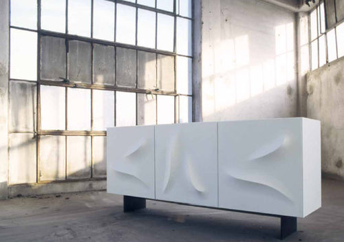 Credenza contemporanea - RIFLESSO D’ONDA - minottiitalia - in legno / in legno laccato
