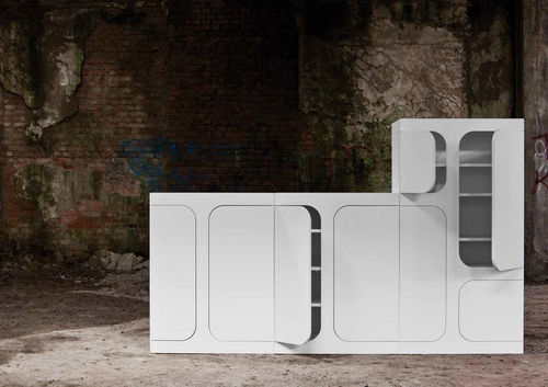 Credenza alta - MADIRE - minottiitalia - contemporanea / in legno
